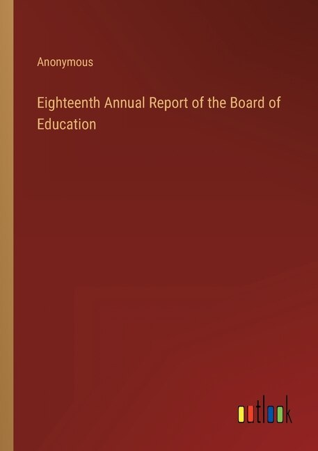 Couverture_Eighteenth Annual Report of the Board of Education