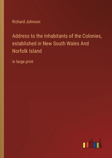 Couverture_Address to the Inhabitants of the Colonies, established in New South Wales And Norfolk Island