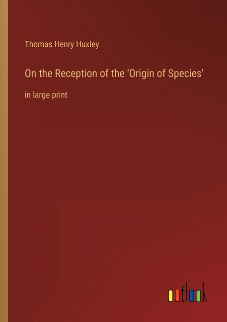Front cover_On the Reception of the 'Origin of Species'