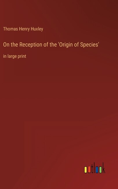Front cover_On the Reception of the 'Origin of Species'