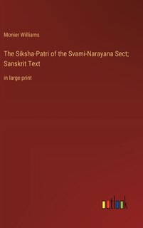 Front cover_The Siksha-Patri of the Svami-Narayana Sect; Sanskrit Text
