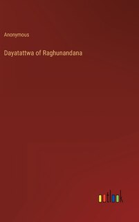 Couverture_Dayatattwa of Raghunandana