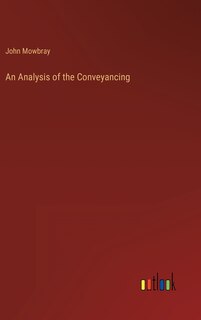 Couverture_An Analysis of the Conveyancing