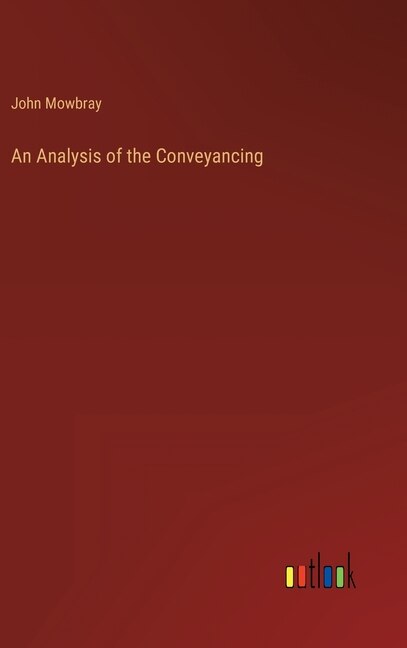 Couverture_An Analysis of the Conveyancing