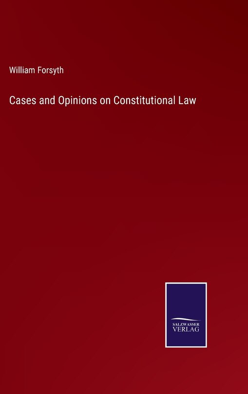 Couverture_Cases and Opinions on Constitutional Law