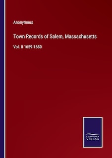 Couverture_Town Records of Salem, Massachusetts