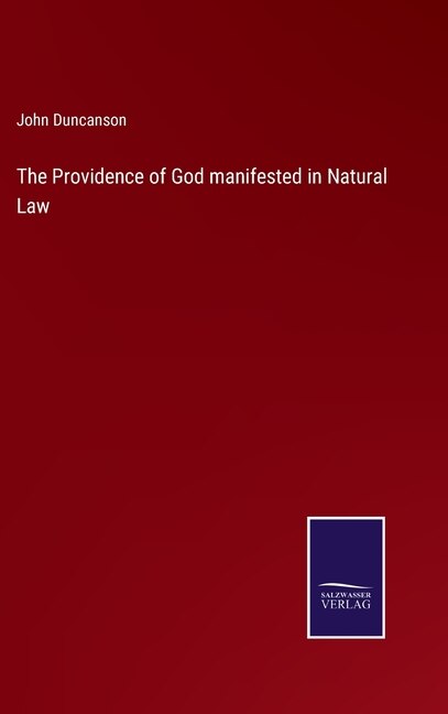 Front cover_The Providence of God manifested in Natural Law