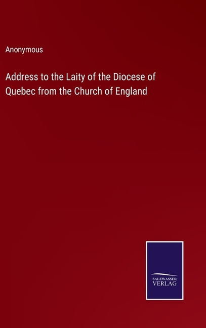 Front cover_Address to the Laity of the Diocese of Quebec from the Church of England