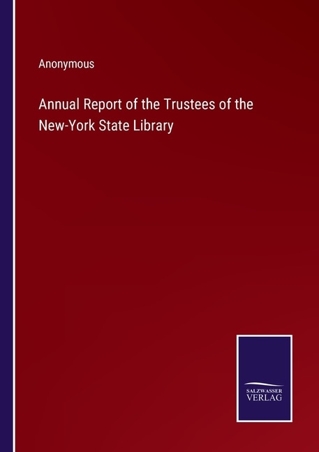 Couverture_Annual Report of the Trustees of the New-York State Library