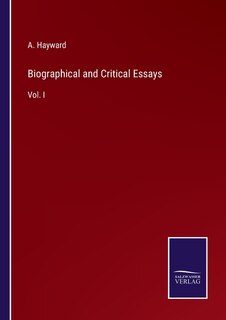 Front cover_Biographical and Critical Essays