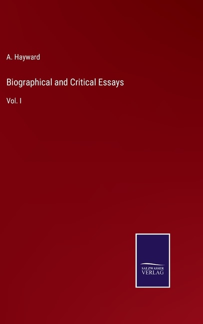 Couverture_Biographical and Critical Essays