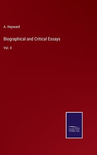 Couverture_Biographical and Critical Essays