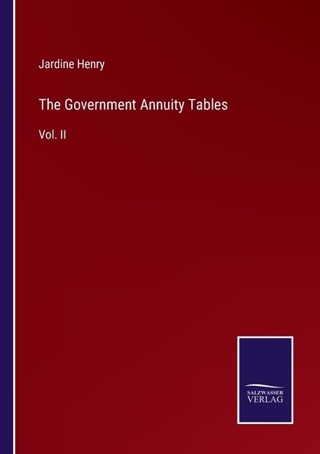 Front cover_The Government Annuity Tables