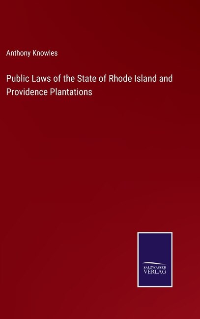 Front cover_Public Laws of the State of Rhode Island and Providence Plantations