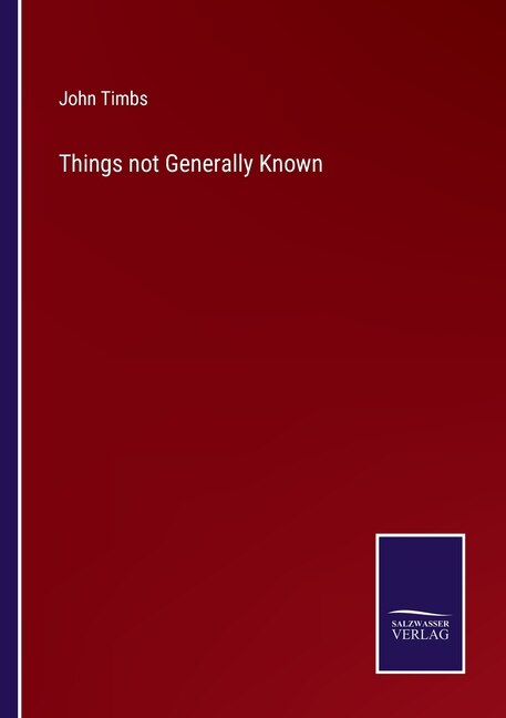 Front cover_Things not Generally Known