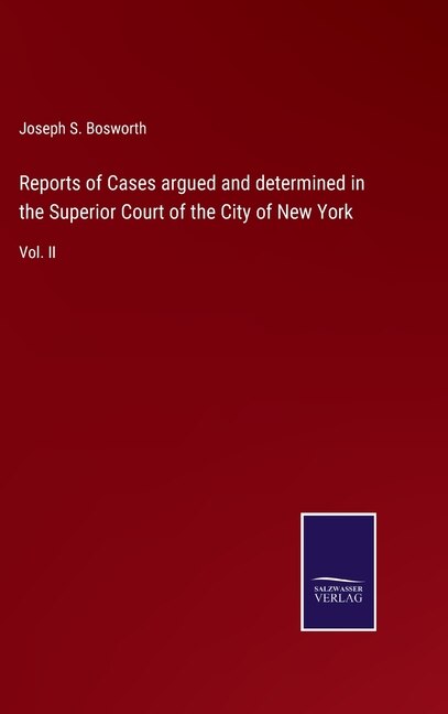 Couverture_Reports of Cases argued and determined in the Superior Court of the City of New York