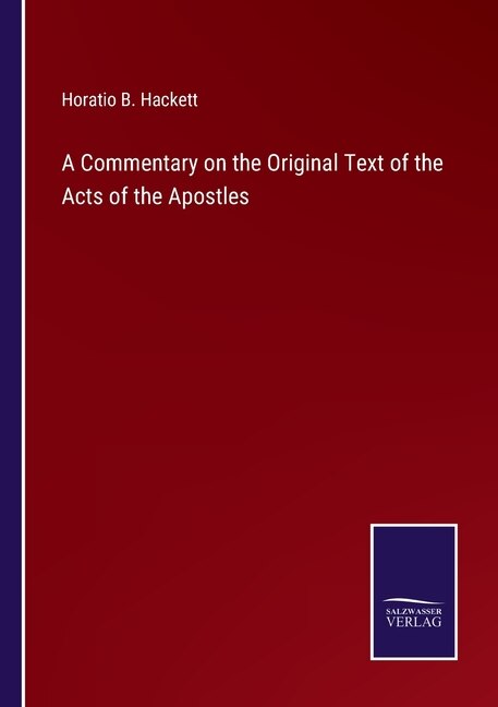 Front cover_A Commentary on the Original Text of the Acts of the Apostles