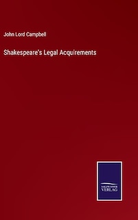 Couverture_Shakespeare's Legal Acquirements