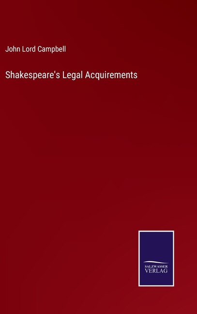 Couverture_Shakespeare's Legal Acquirements