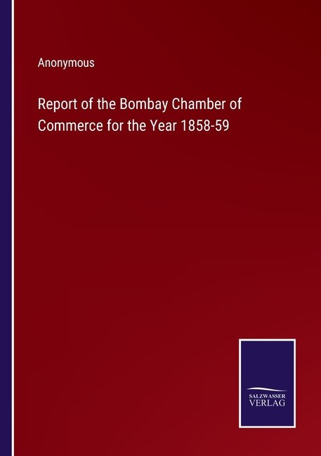Couverture_Report of the Bombay Chamber of Commerce for the Year 1858-59