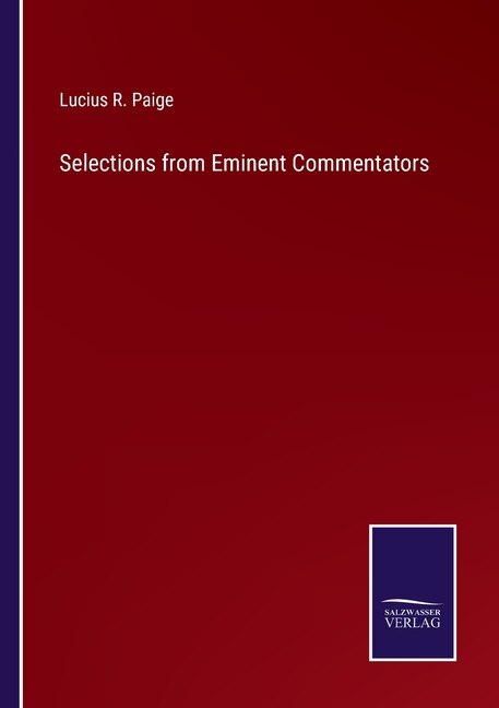 Front cover_Selections from Eminent Commentators