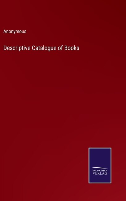 Couverture_Descriptive Catalogue of Books