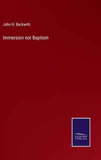 Front cover_Immersion not Baptism