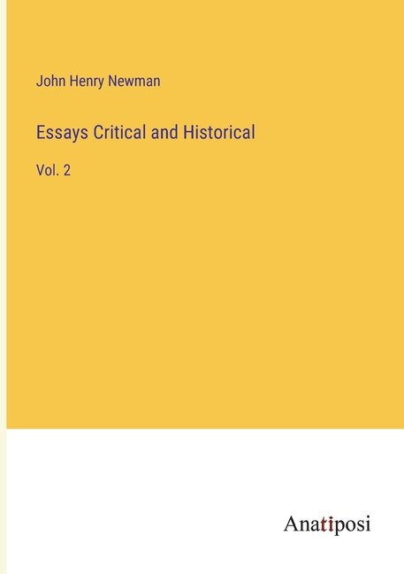 Front cover_Essays Critical and Historical