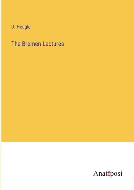 Front cover_The Bremen Lectures