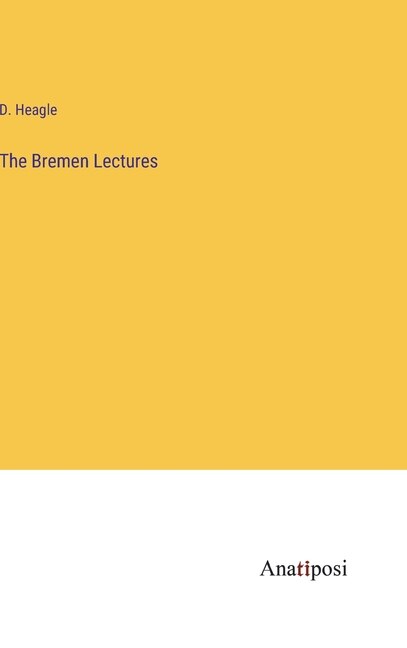 Front cover_The Bremen Lectures