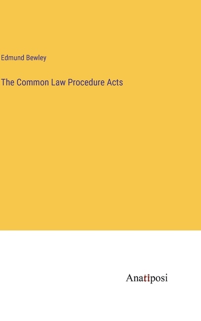 Couverture_The Common Law Procedure Acts
