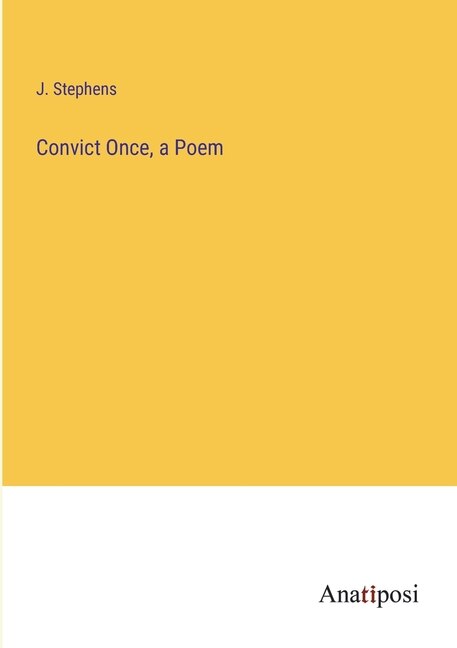 Front cover_Convict Once, a Poem