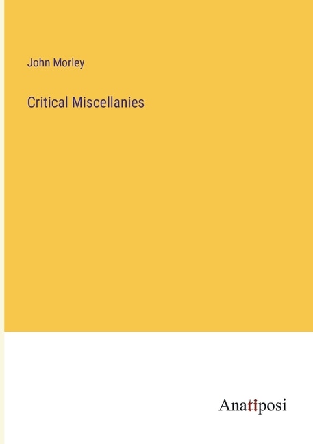 Front cover_Critical Miscellanies