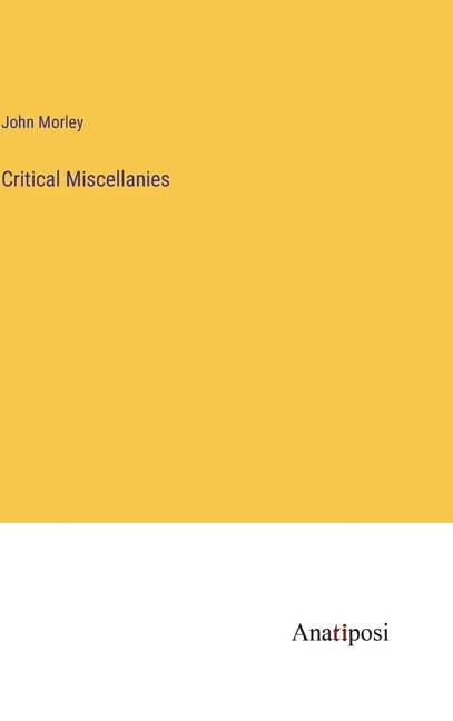 Front cover_Critical Miscellanies