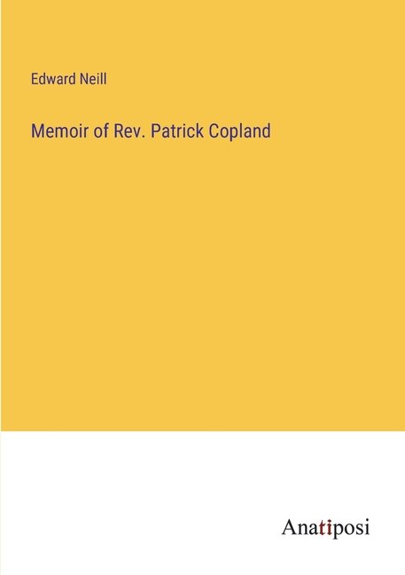 Front cover_Memoir of Rev. Patrick Copland