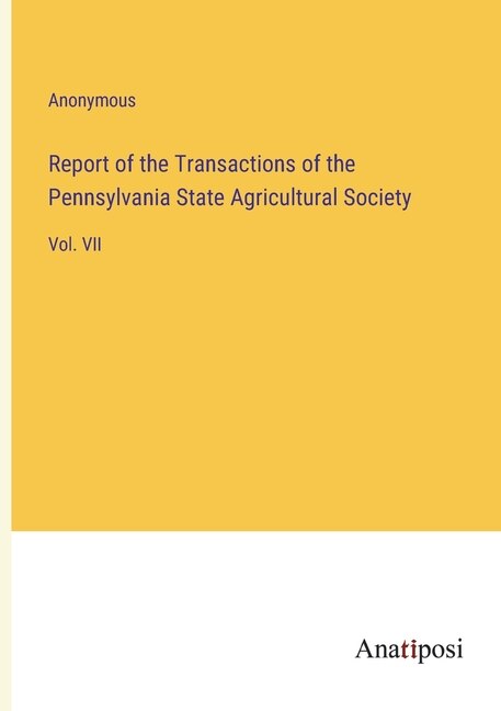 Front cover_Report of the Transactions of the Pennsylvania State Agricultural Society