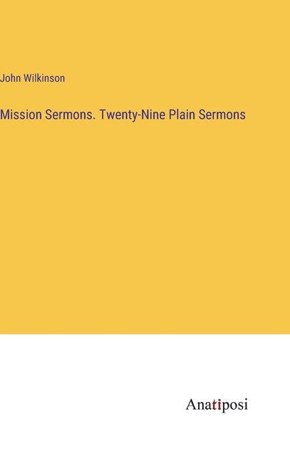 Front cover_Mission Sermons. Twenty-Nine Plain Sermons