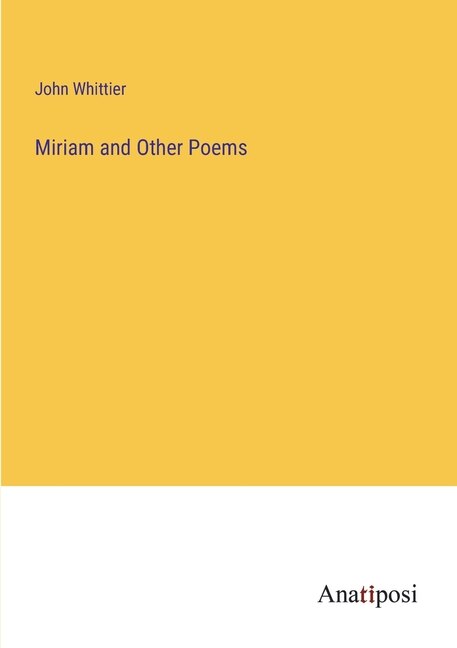 Front cover_Miriam and Other Poems