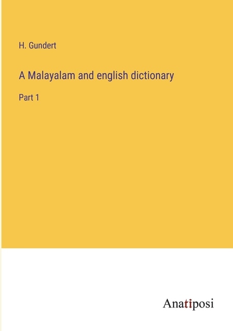 Couverture_A Malayalam and english dictionary