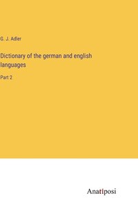 Front cover_Dictionary of the german and english languages