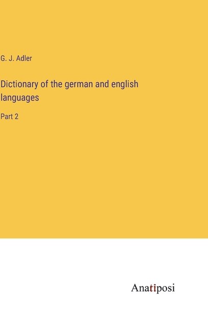 Front cover_Dictionary of the german and english languages