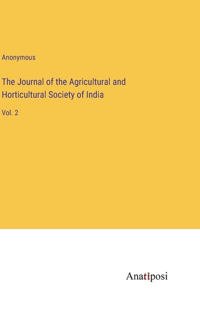 Front cover_The Journal of the Agricultural and Horticultural Society of India