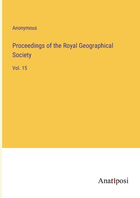 Front cover_Proceedings of the Royal Geographical Society