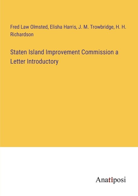 Couverture_Staten Island Improvement Commission a Letter Introductory