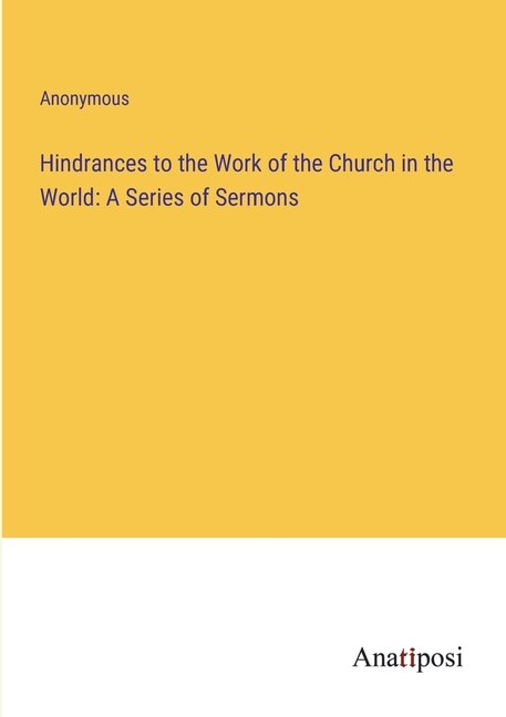 Front cover_Hindrances to the Work of the Church in the World