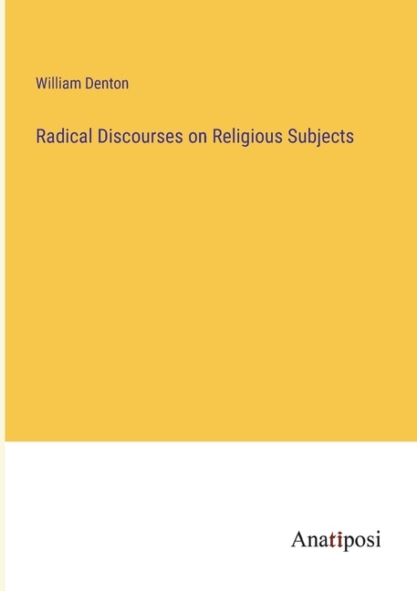Couverture_Radical Discourses on Religious Subjects