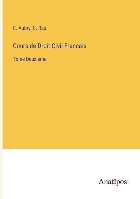 Front cover_Cours de Droit Civil Francais