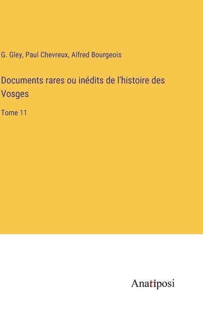 Front cover_Documents rares ou inédits de l'histoire des Vosges