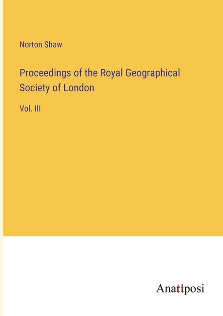 Front cover_Proceedings of the Royal Geographical Society of London