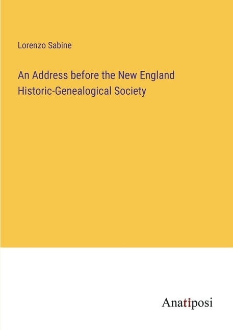 Front cover_An Address before the New England Historic-Genealogical Society